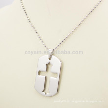 Comprar Hollow Plain aço inoxidável Dog Tag Cross Pendant